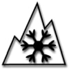 mountains and snowflake tire mark